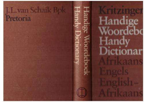 Handige woordeboek: Afrikaans-Engels / Engels-Afrikaans -- M. S. B. Kritzinger [Samesteller]