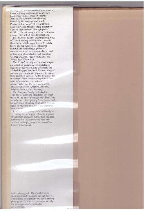 The Linked Ring: The Secession Movement in Photography in Britain, 1892-1910 -- Margaret F. Harker
