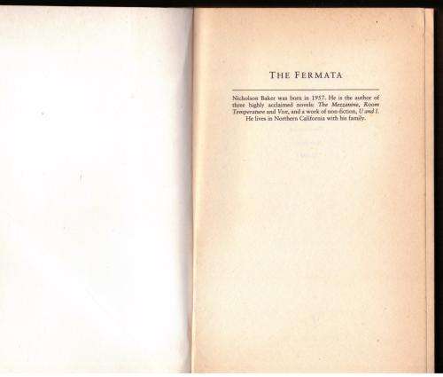 The Fermata -- Nicholson Baker