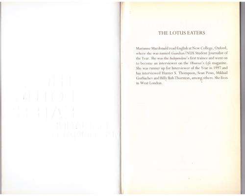 The Lotus Eaters -- Marianne Macdonald