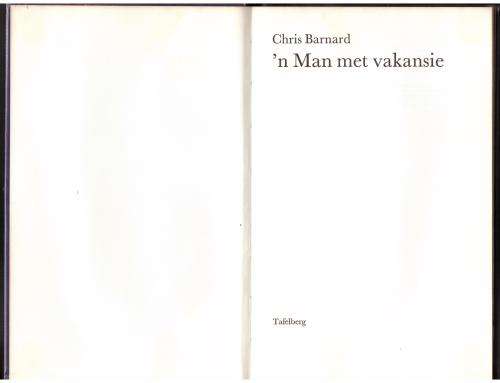 `n Man met vakansie -- Chris Barnard