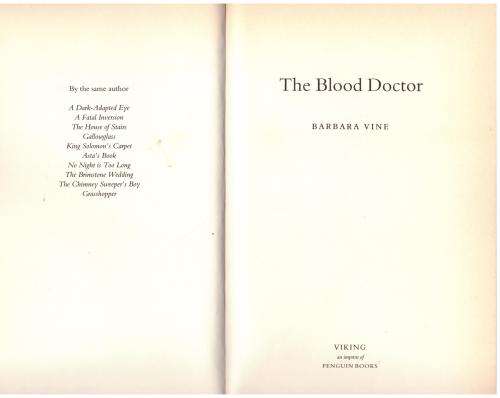 The Blood Doctor -- Barbara Vine