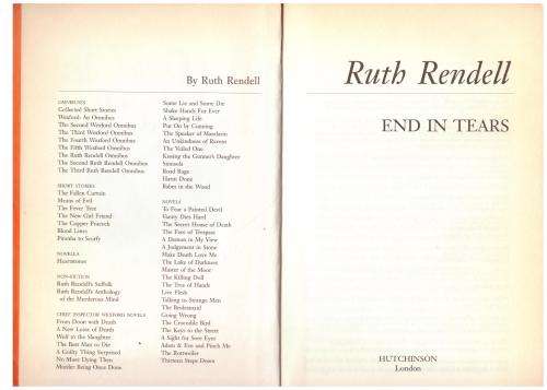 End in Tears  --  Ruth Rendell