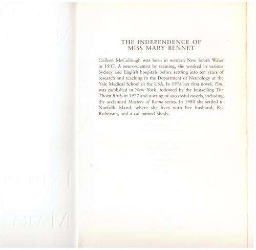 The Independence of Miss Mary Bennet -- Colleen McCullough