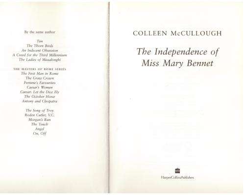 The Independence of Miss Mary Bennet -- Colleen McCullough