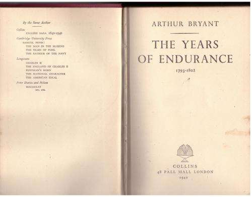 The Years of Endurance, 1793-1802  --  Arthur Bryant