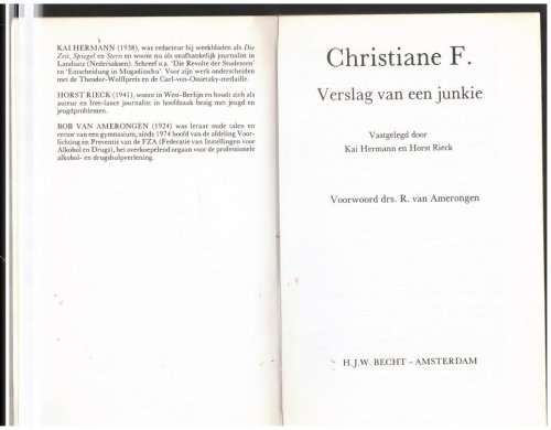 Christiane F.: verslag van een junkie -- Kai Hermann, Horst Rieck