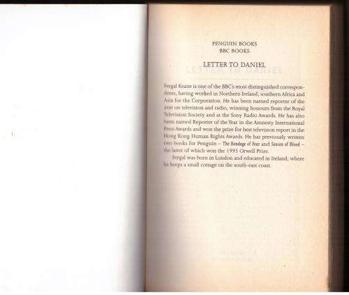 Letter to Daniel: Despatches from the Heart  --  Fergal Keane
