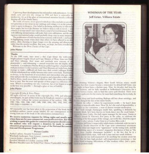 John Platter`s New South African Wine Guide 1995