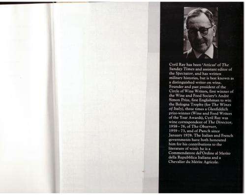 Vintage Tales: An Anthology of Wine and Other Intoxications  --  Cyril Ray [Editor]