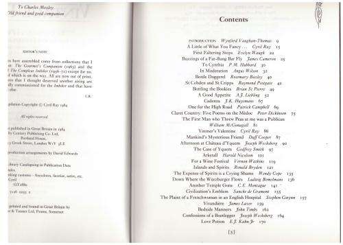 Vintage Tales: An Anthology of Wine and Other Intoxications  --  Cyril Ray [Editor]