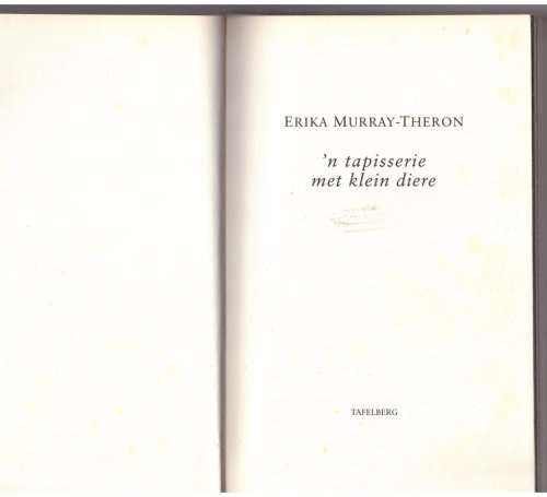 `n Tapisserie Met Klein Diere -- Erika Murray-Theron