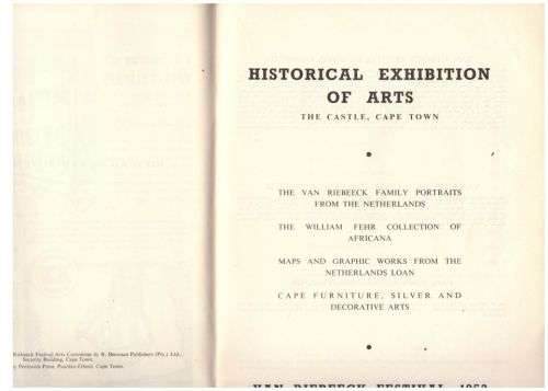 Historical Exhibition of Arts: The Castle, Cape Town : Van Riebeeck Festival, 1952