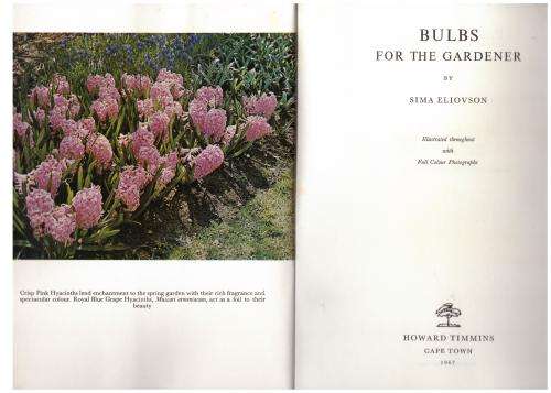 Bulbs For The Gardener in the Southern Hemisphere  --  Sima Eliovson