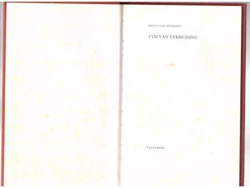 Tyd van verhuising -- Ernst Van Heerden