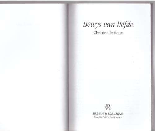 Bewys Van Liefde  -- Christine Le Roux