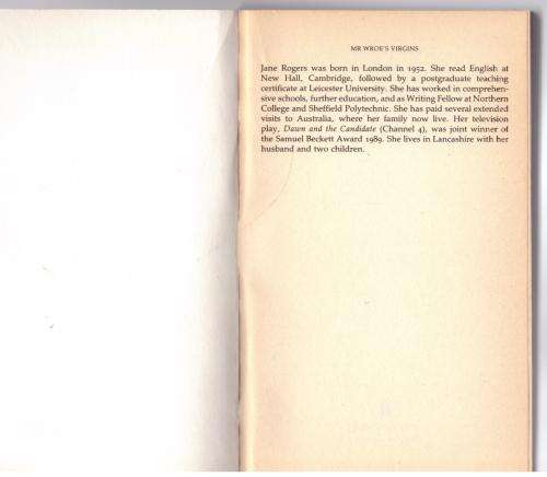 Mr Wroe`s Virgins  --  Jane Rogers