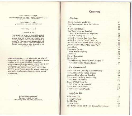 The Apeman Cometh: Poems -- Adrian Mitchell