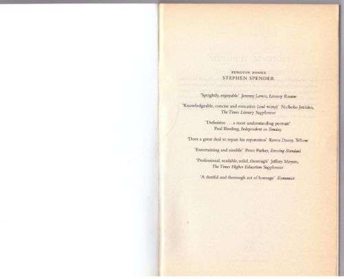 Stephen Spender: The Authorized Biography -- John Sutherland