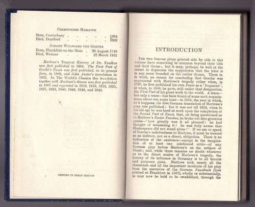 Marlowe`s Tragical history of Doctor Faustus & Goethe`s Faust, part 1  --  Christopher Marlowe