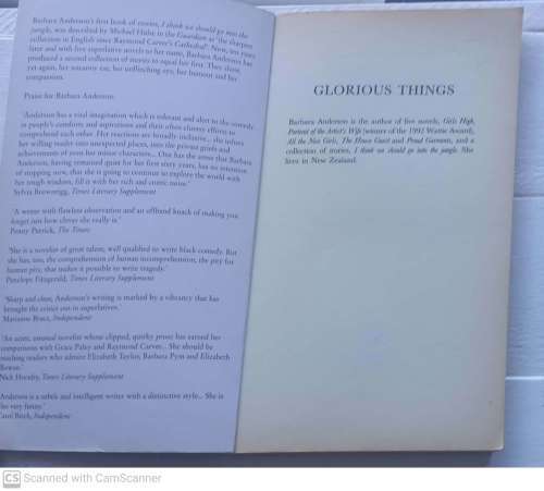 Glorious Things: And Other Stories  --  Barbara Anderson