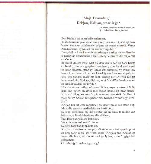 Wolwedans: `n soort revue -- Hennie Aucamp