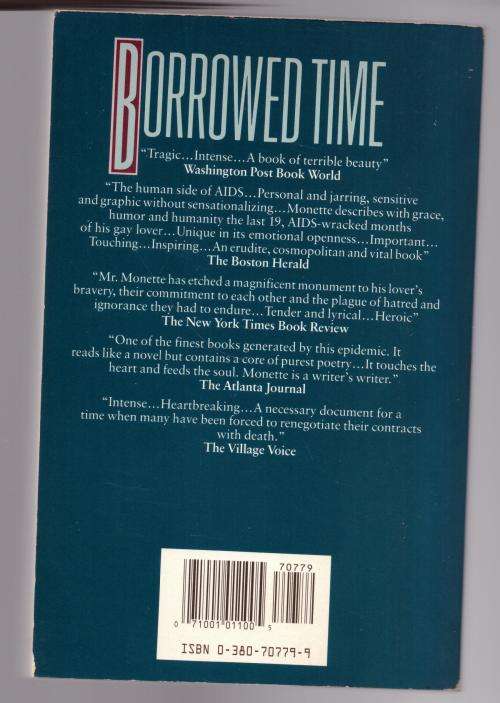 Borrowed Time: An AIDS Memoir  --  Paul Monette