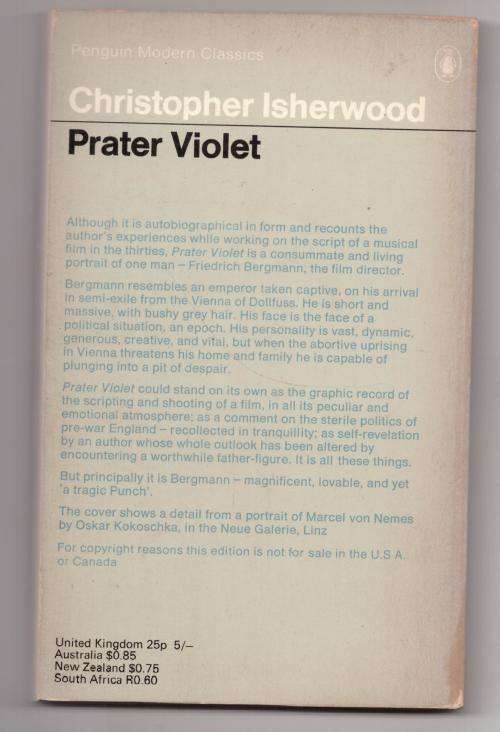 Prater Violet: A Novel  --  Christopher Isherwood
