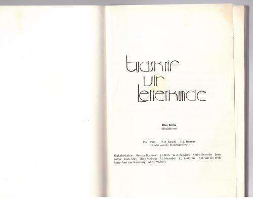 Tydskrif vir Letterkunde, Februarie 1982  --  Elize Botha [Red.]