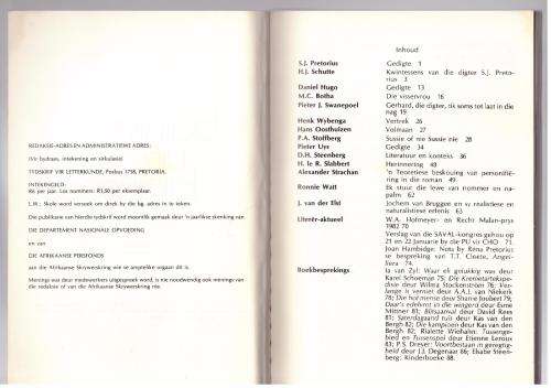 Tydskrif vir Letterkunde, Februarie 1982  --  Elize Botha [Red.]