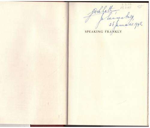 Speaking Frankly -- James F. Byrnes