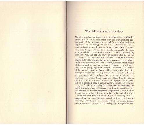 The Memoirs of a Survivor -- Doris Lessing