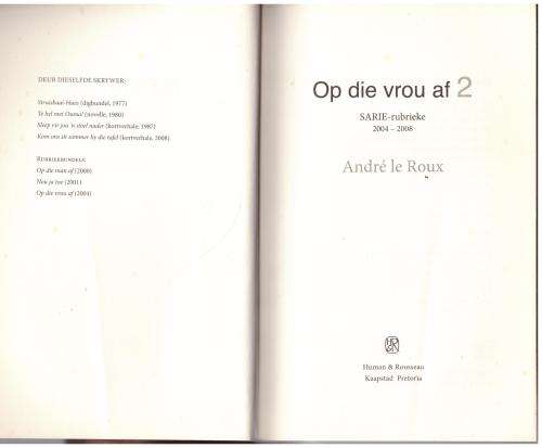 Op die vrou af 2 -- André le Roux