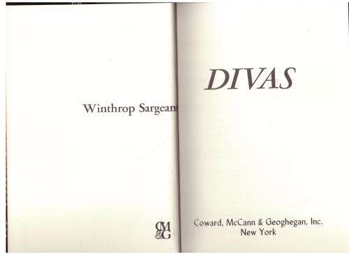 Divas  --  Winthrop Sargeant