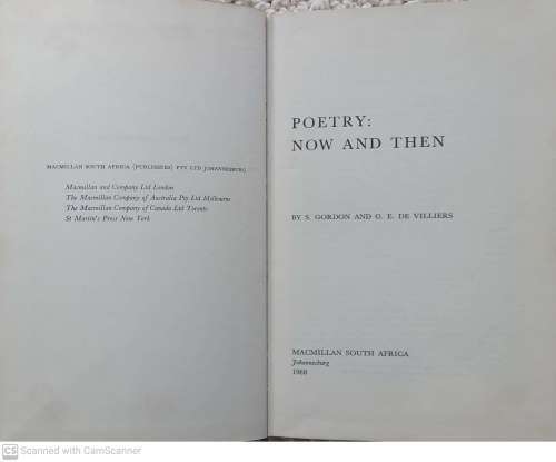 Poetry: Now and Then  --   S. Gordon, G. E. De Villiers
