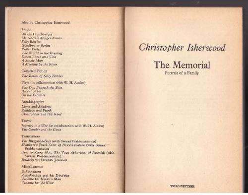 The Memorial: Portrait of a Family  --   Christopher Isherwood