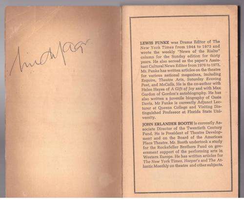 Actors Talk about Acting: Fourteen Interviews  -- Lewis Funke, John Erlanger Booth [Editors]