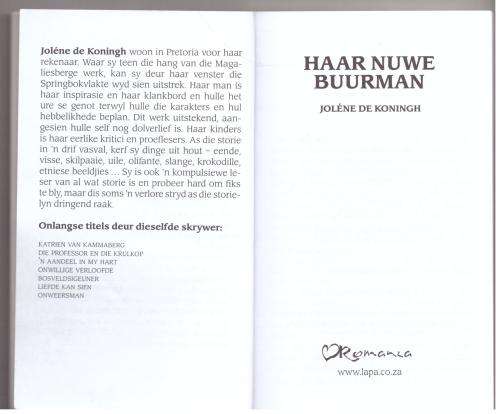 Haar nuwe buurman  Jolene de Koningh