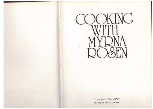 Cooking with Myrna Rosen