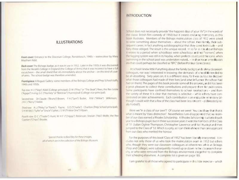 In a Class of Their Own: Recollections of the Bishops Class of 1952 -- Jeremy Lawrence [Editor]