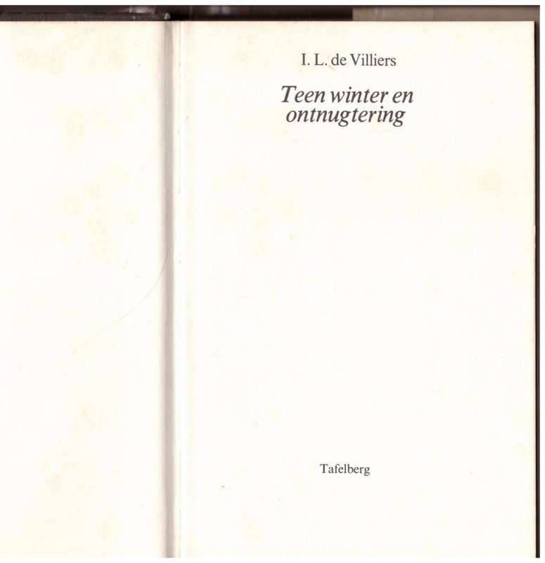 Teen winter en ontnugtering -- I.L. de Villiers