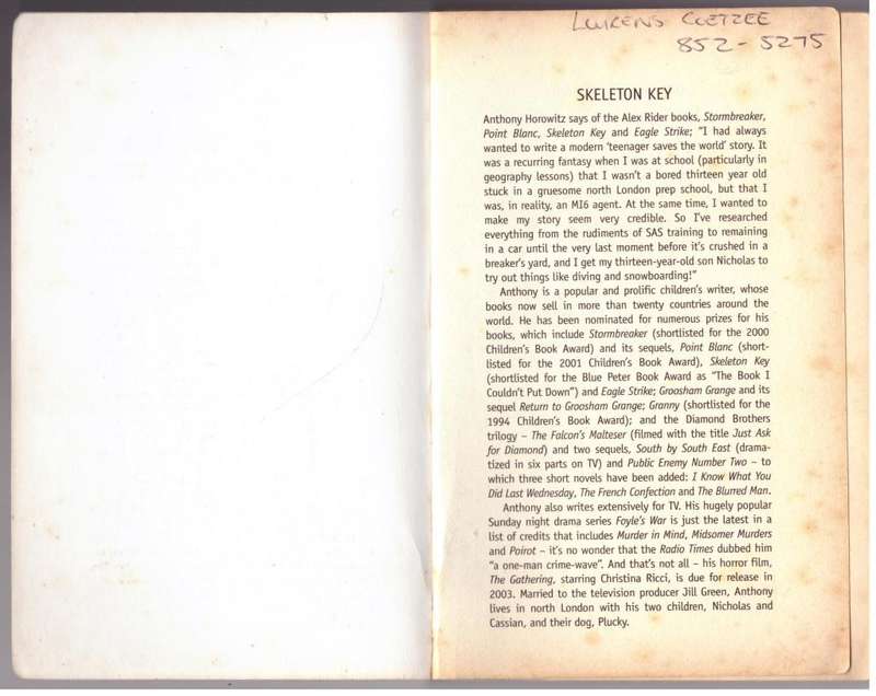 Skeleton Key -- Anthony Horowitz