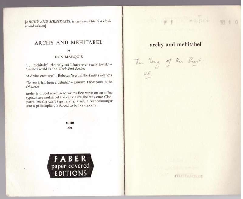 Archy and Mehitabel -- Don Marquis