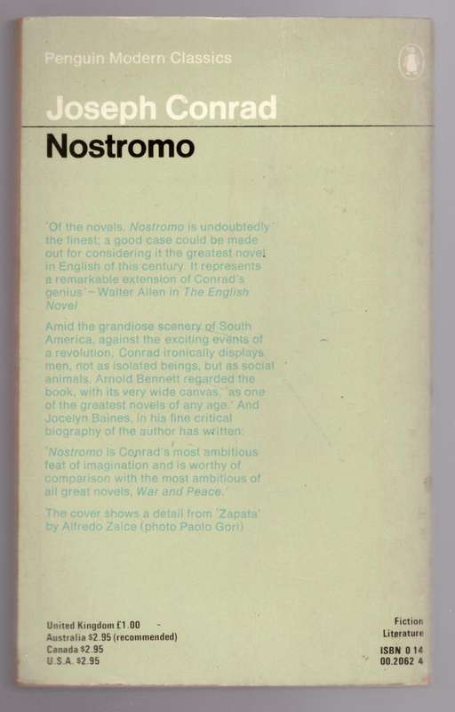 Nostromo: A Tale of the Seaboard -- Joseph Conrad