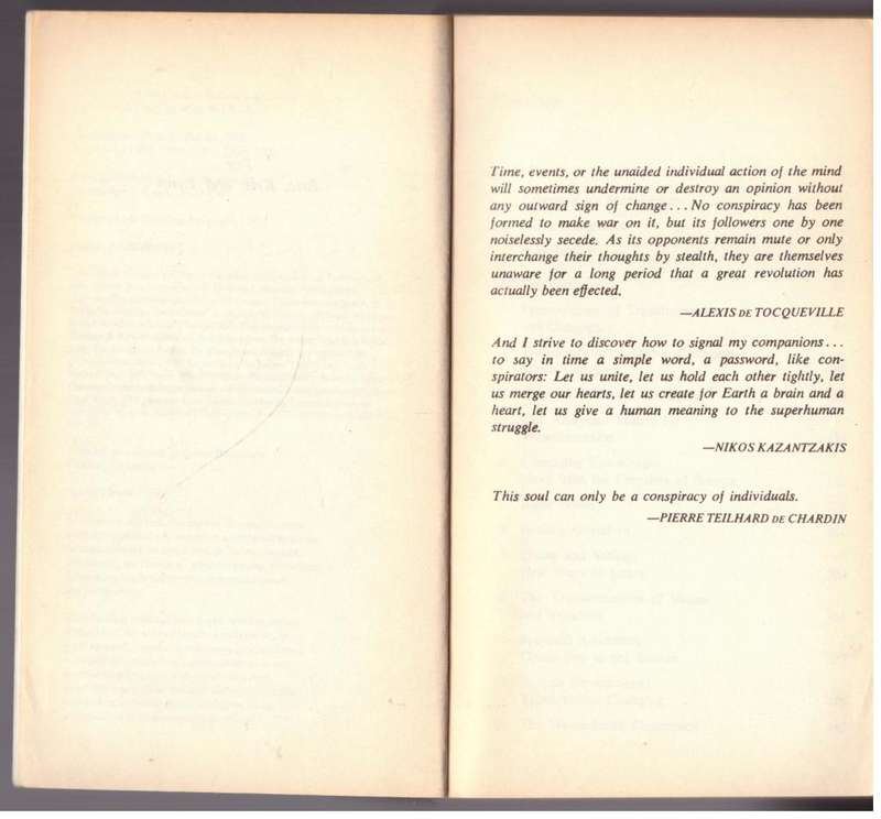 The Aquarian Conspiracy: Personal and Social Transformation in the 1980s -- Marilyn Ferguson