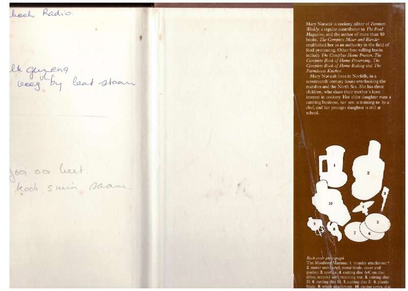 The Moulinex Food Processor Cookbook  -- Mary Norwak