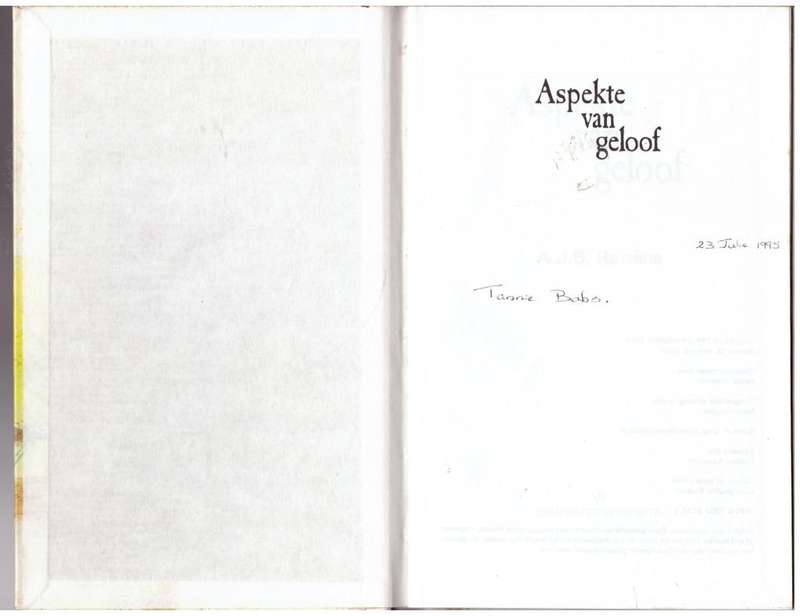 Aspekte van geloof  --  A.J.B.  Rawlings