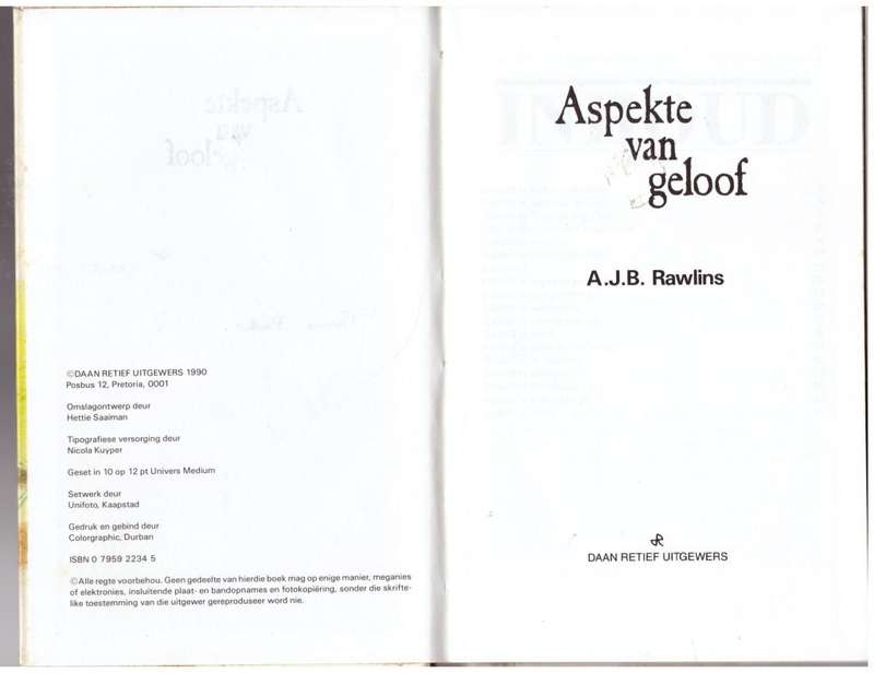 Aspekte van geloof  --  A.J.B.  Rawlings