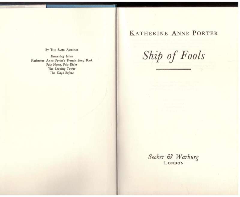 Ship of Fools -- Katherine Anne Porter