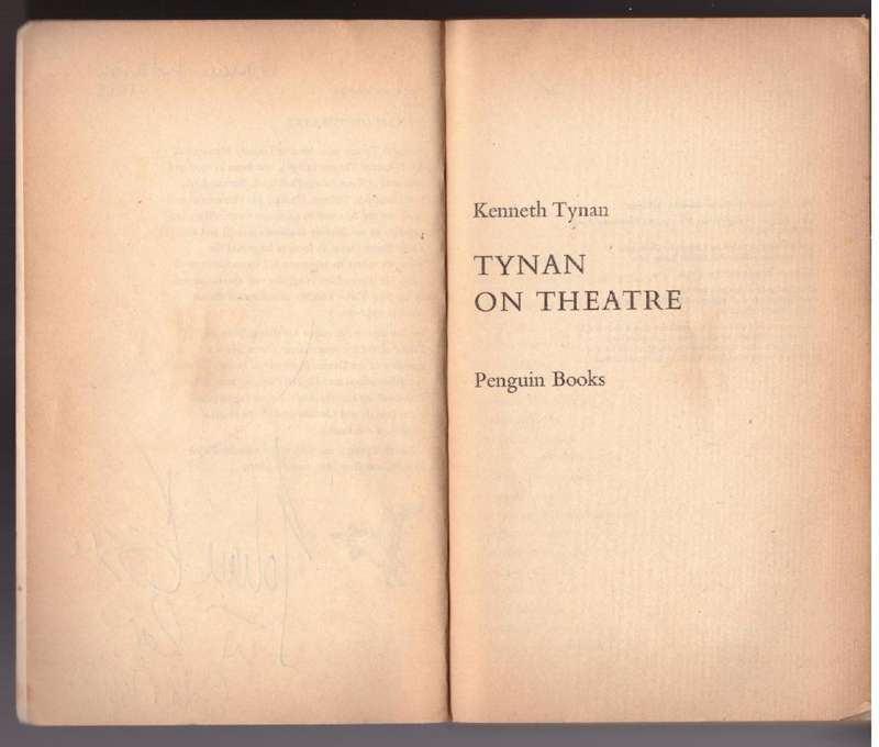 Tynan on Theatre -- Kenneth Tynan